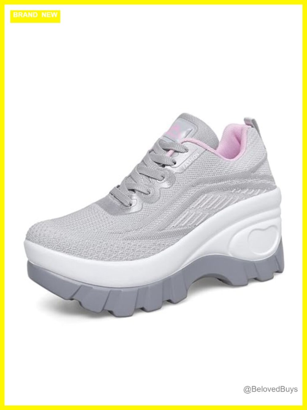 Women's Chunky Platform Orthopedic Walking Sneakers Knitted Breathable Lace Up